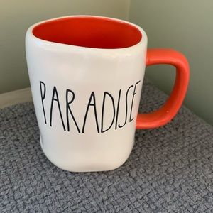 Rae Dunn Paradise mug with coral features